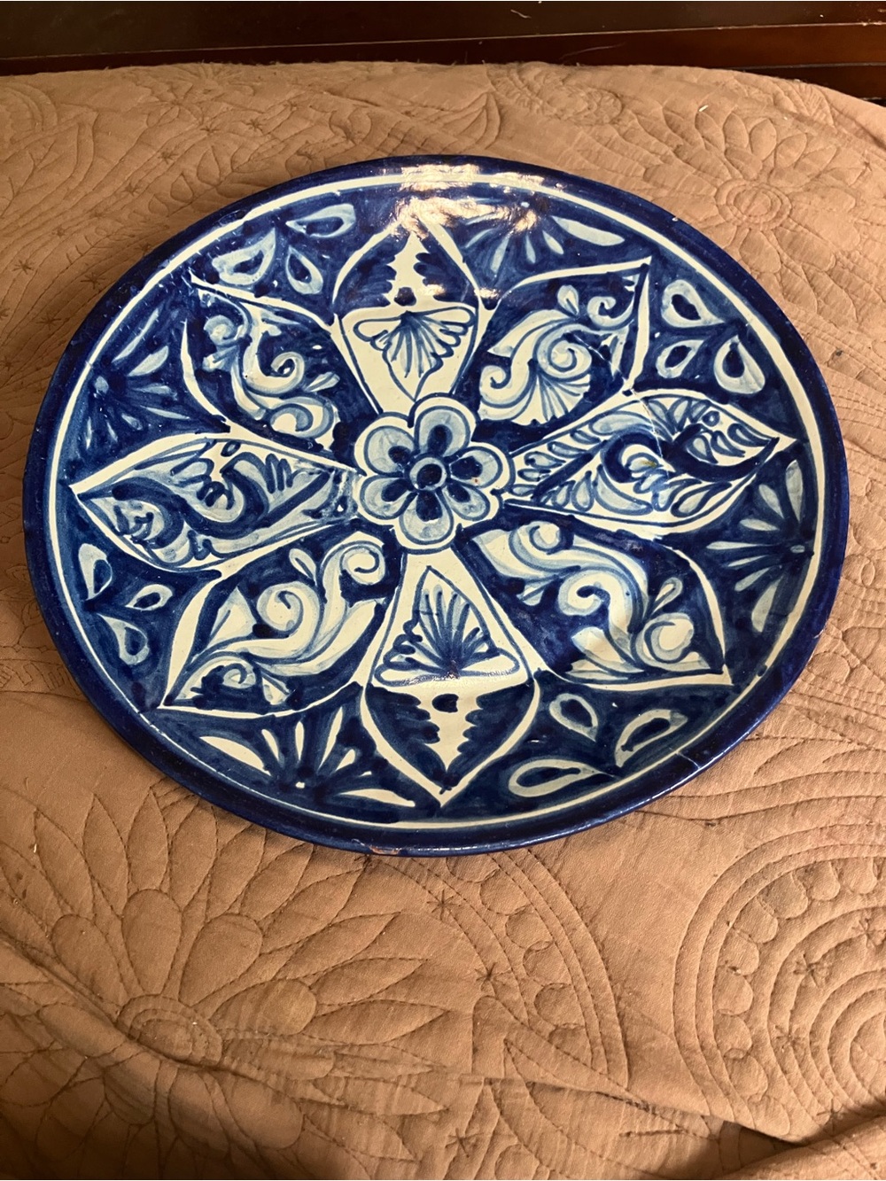 Hand Painted Talavera Platter From Mexico